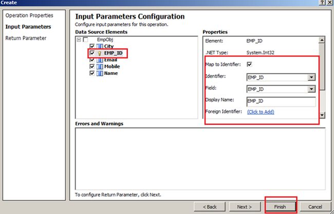 input parameters